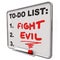 Fight Evil Words To Do List Protect Secure Improve Safety