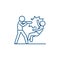 Fight line icon concept. Fight flat  vector symbol, sign, outline illustration.