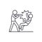 Fight line icon concept. Fight vector linear illustration, symbol, sign