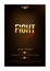 Fight night poster template. Vector golden words on dark background.