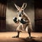 The Fight for the Outback. Kangaroo Boxing. Generative Ai