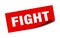 fight sticker. fight square sign. fight