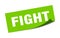 fight sticker. fight square sign. fight