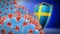 Fight of the Sweden with coronavirus - 3D render seamless loop animation