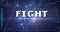 Fight text banner against glowing network of connections against blue background