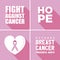 We fight together cancer banner, hope heart, breast cancer.  Illustration