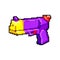 fight water gun toy game pixel art vector illustration