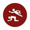 fight in wrestling icon in badge style. One of Fight collection icon can be used for UI, UX