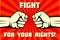 Fight for your rights, solidarity, revolution vector poster