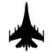 Fighter aircraft silhouette. Military equipment icon. Vector ill