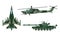 Fighter aircraft, tank, helicopter cartoon. Military equipment s