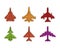 Fighter icon set, color outline style