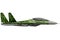 Fighter, interceptor flying with pixel summer camouflage with fictional design - isolated object on white background. 3d