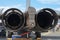 Fighter jet airplane exhaust nozzle