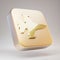 Fighter Jet icon. Golden Fighter Jet symbol on matte gold plate