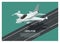 Fighter jet plane landing/take off over the runway. Simple flat illustration.