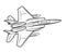 Fighter plane coloring book. Airplane drawing for coloring for kids and kids. Sketch drawing for coloring. Fighter. Vector