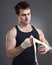 Fighter Taping Hands Portrait