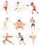 Fighters people vector set.