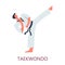 Fighting art taekwondo Korean fight style kick