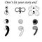 Fighting depression symbol, semicolon variations