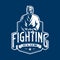 Fighting logo. Judo sport emblem