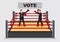 Fighting it Out for Voting Candidates Cartoon Vector Illustration