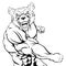 Fighting Wolf Mascot