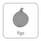 Figs icon. Gray outline flat sign, isolated white background. Symbol of health nutrition, eco food fruit. Contour linear