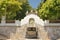 Figueres, Spain - 20 July 2018, fountain at the entrance to city park