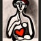 Figurative abstract painting depicting a person holding an heart  with a style of the great painters of the past- generative AI