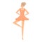 Figure ballerina icon, cartoon style