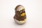 Figure of chocolate chicken hatched from an egg for Easter