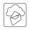 figure cloud letter network icon