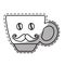 Figure coffee cup with moustache icon