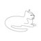 Figure continuous line of a cat.