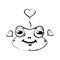 Figure cute flog female animal with hearts design