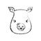 Figure cute pig head wild animal