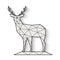 Figure of a deer from polygons of vector illustrations.