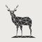 Figure of a deer from polygons of vector illustrations.