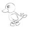 figure duck walking icon