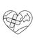 figure earth planet heart with band aid icon