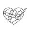 figure earth planet heart with stethoscope and band aid icon