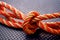 figure eight knot on a sailing boats rope