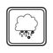 figure emblem cloud rainning and snowing icon