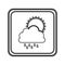 figure emblem cloud rainning with sun icon