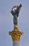 The figure of the girl Oranta sculpture of cast bronze, the top of the monument of independence in Kiev