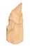 The figure of the good Wizard carved from beech with a staff and a scroll in hands. Decorative toy. Back view