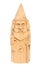 The figure of the good Wizard carved from beech with a staff and a scroll in hands. Front view