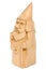 The figure of the good Wizard carved from beech with a staff and a scroll in hands. Side view